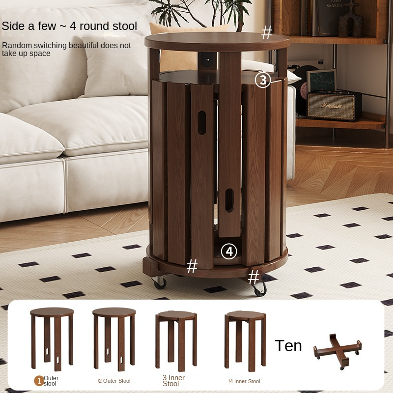 ArclineHome Solid wood chairs can be stacked and combined for a simple living room