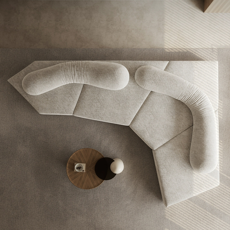 ArclineHome Rock sofa Italian minimalist living room fabric sofa Large unit sofa