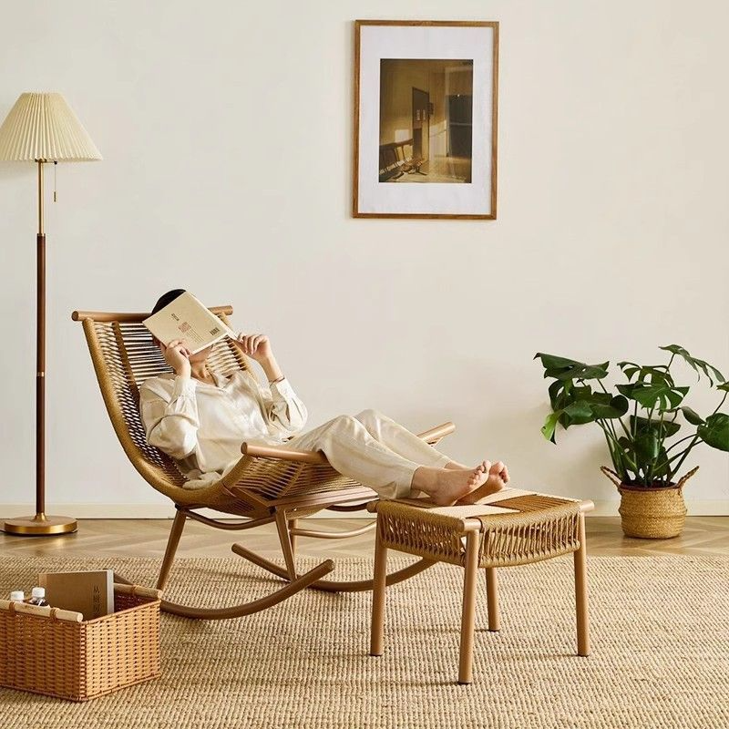 ArclineHome Swinging chair, home balcony, rattan woven leisure lounge chair, simple design