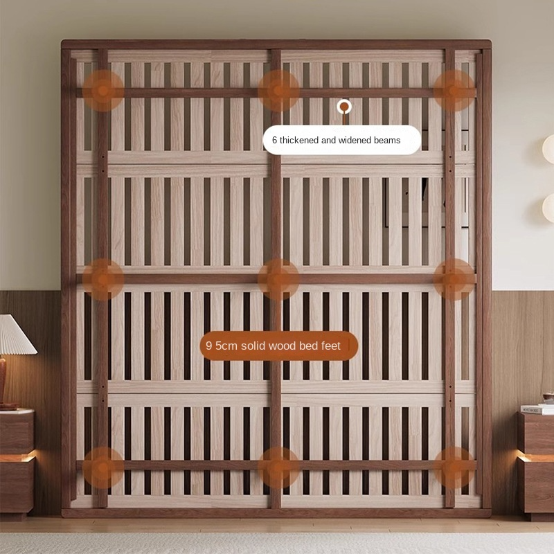 ArclineHome Bedless bed, solid wood, Nordic white wax wood bed, beech wood modern minimalist solid wood suspended bed